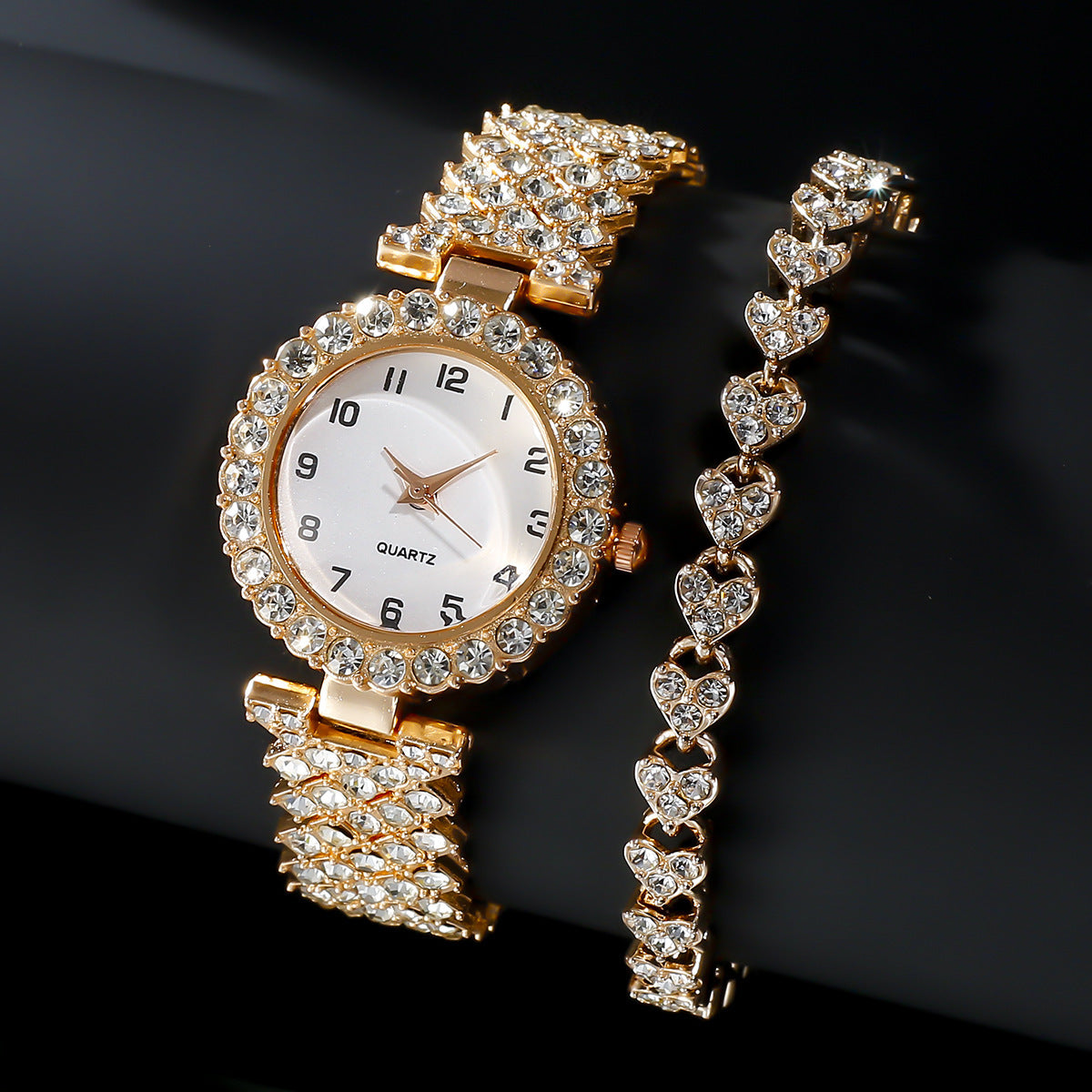 Fashion Jewelry 2pcs Luxury Fashion Women Watch Set Silver Strap Ladies Quartz Wristwatch Alloy Bracelet For Ladies Jewelry Set Clock Gift Fashion Jewelry 2pcs Luxury Fashion Women Watch Set Silver Strap Ladies Quartz Wristwatch Alloy Bracelet For Ladies Jewelry Set Clock Gift